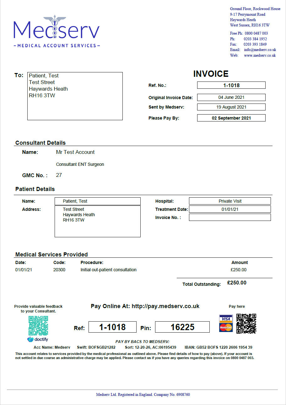 Doctify Sample Invoice